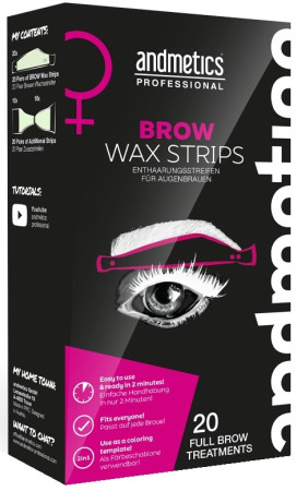 andmetics Brow Wax Strips Woman 20 Stück