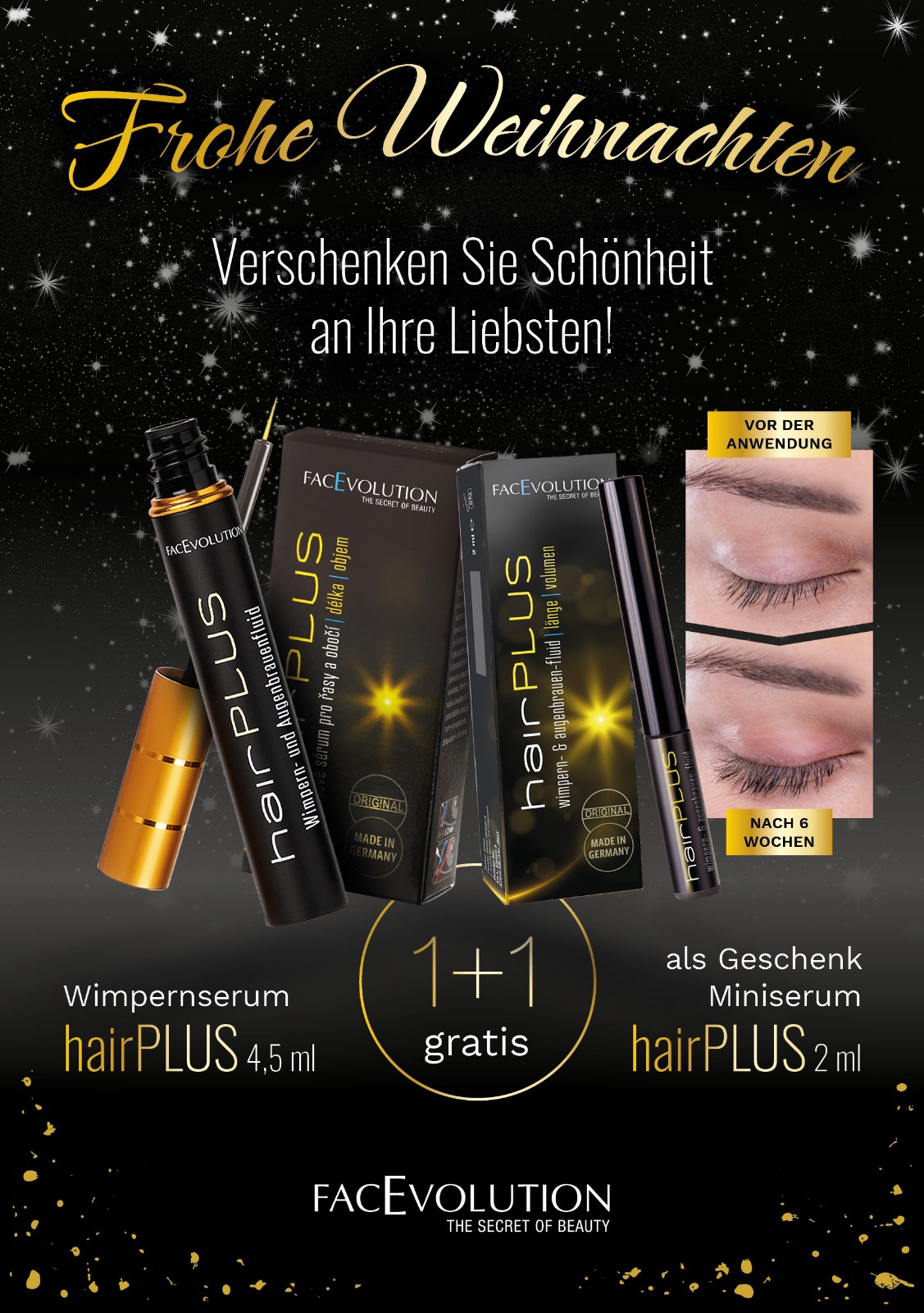 Hairplus CLASSIC Facevolution Wimpernserum 4,5 ml + Miniserum 2 ml GRATIS